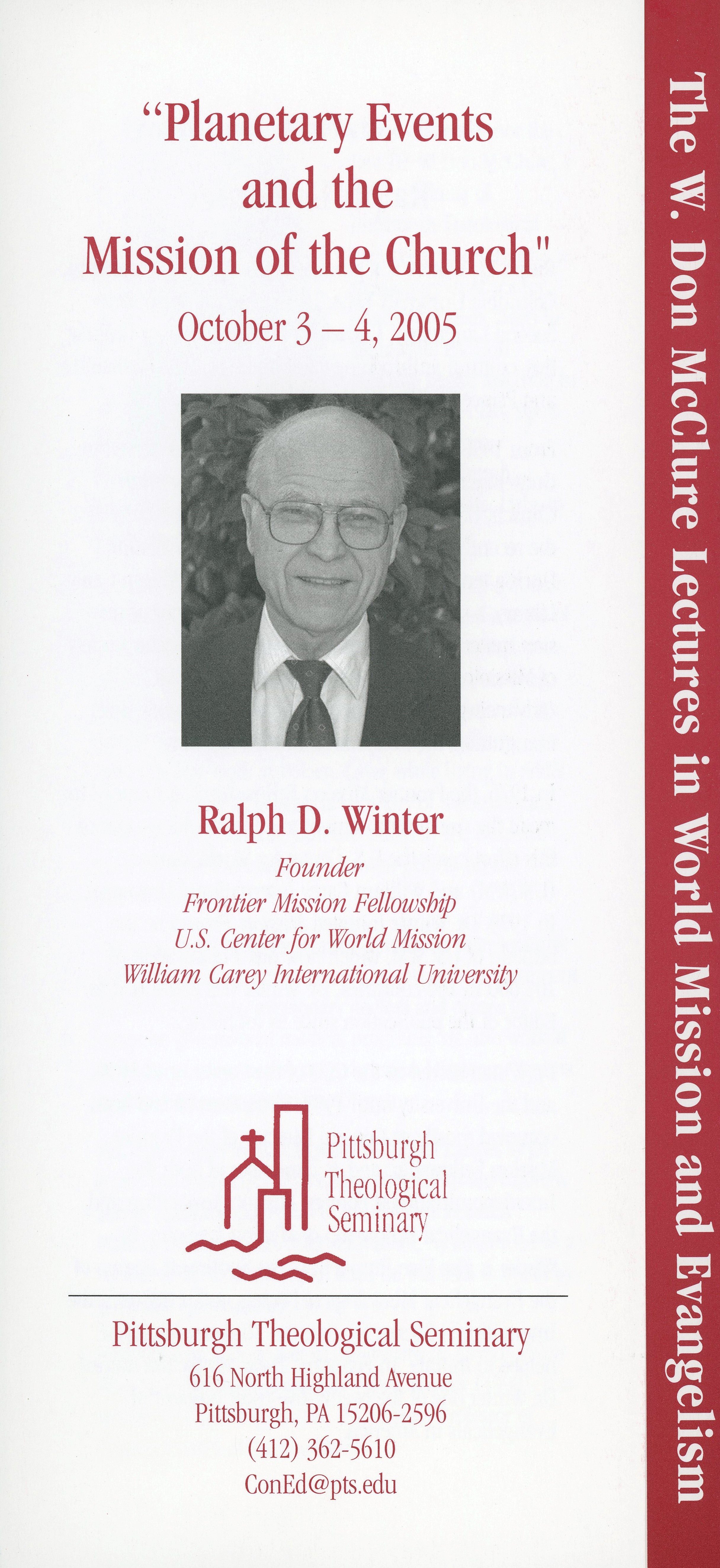 RDW McClure Lecturer 2005 p1